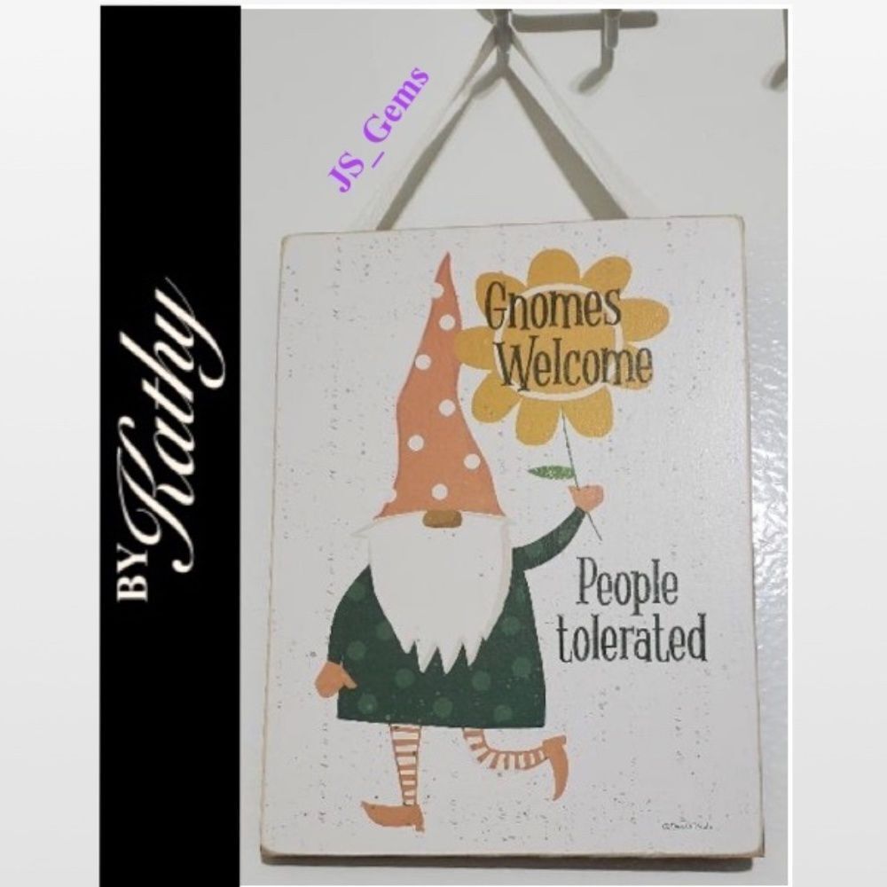 New Gnome Welcome White Wood Home Sign Decor